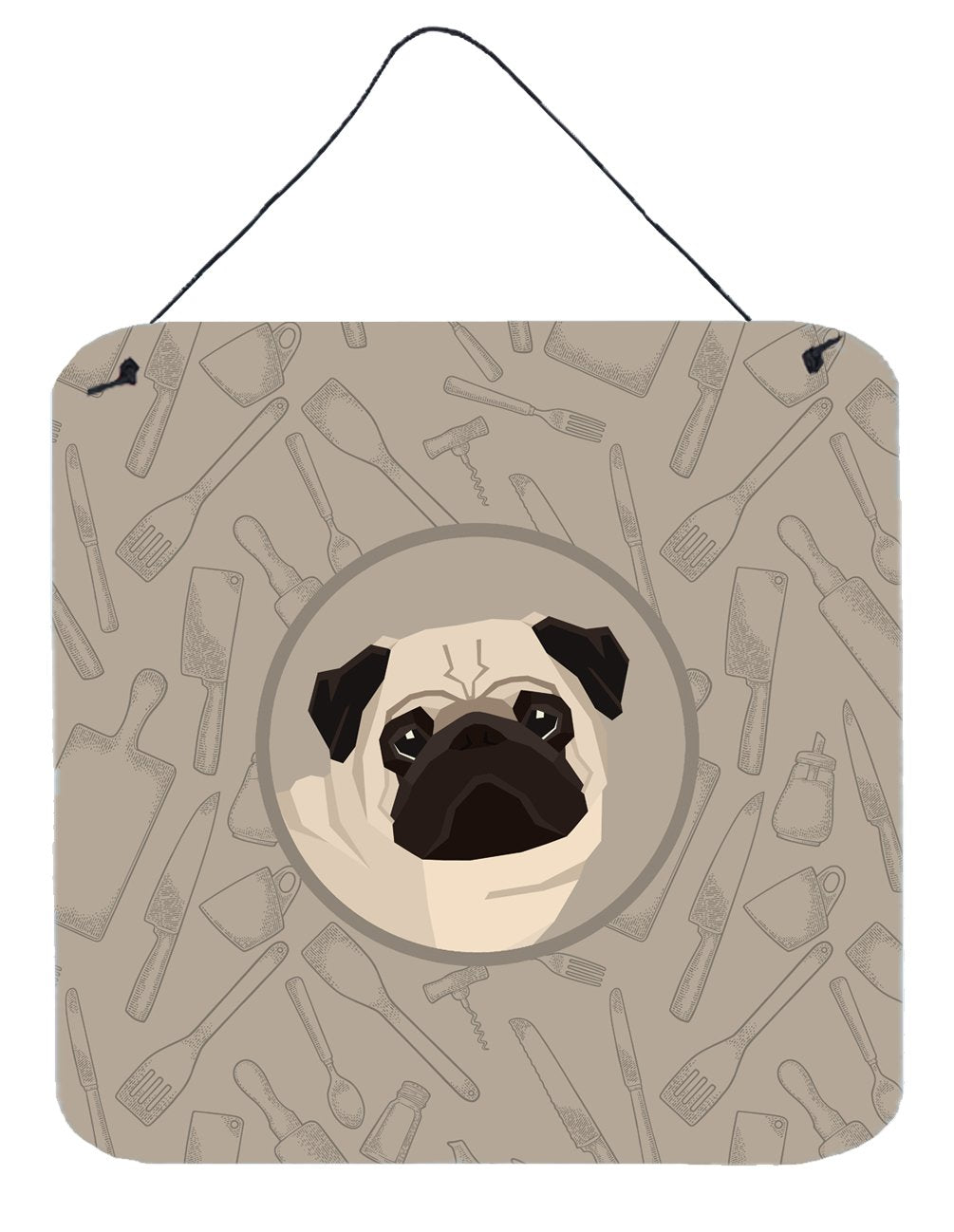 Pug In the Kitchen Wall or Door Hanging Prints CK2204DS66 by Caroline&#39;s Treasures