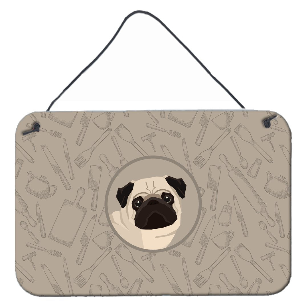 Pug In the Kitchen Wall or Door Hanging Prints CK2204DS812 by Caroline&#39;s Treasures