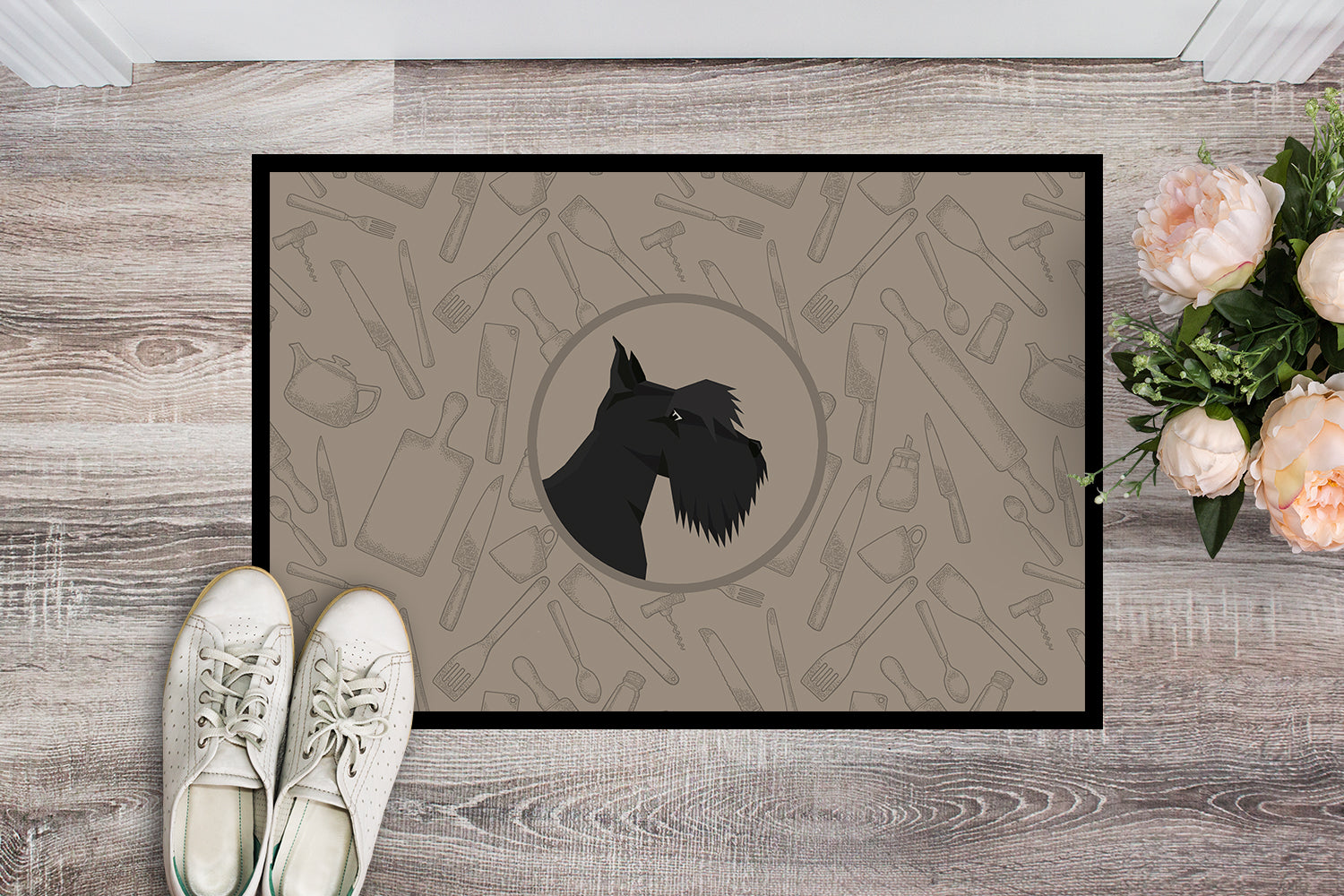 Scottish Terrier In the Kitchen Indoor or Outdoor Mat 18x27 CK2207MAT - the-store.com