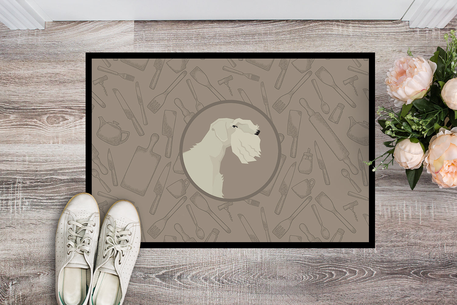 Sealyham Terrier In the Kitchen Indoor or Outdoor Mat 18x27 CK2208MAT - the-store.com