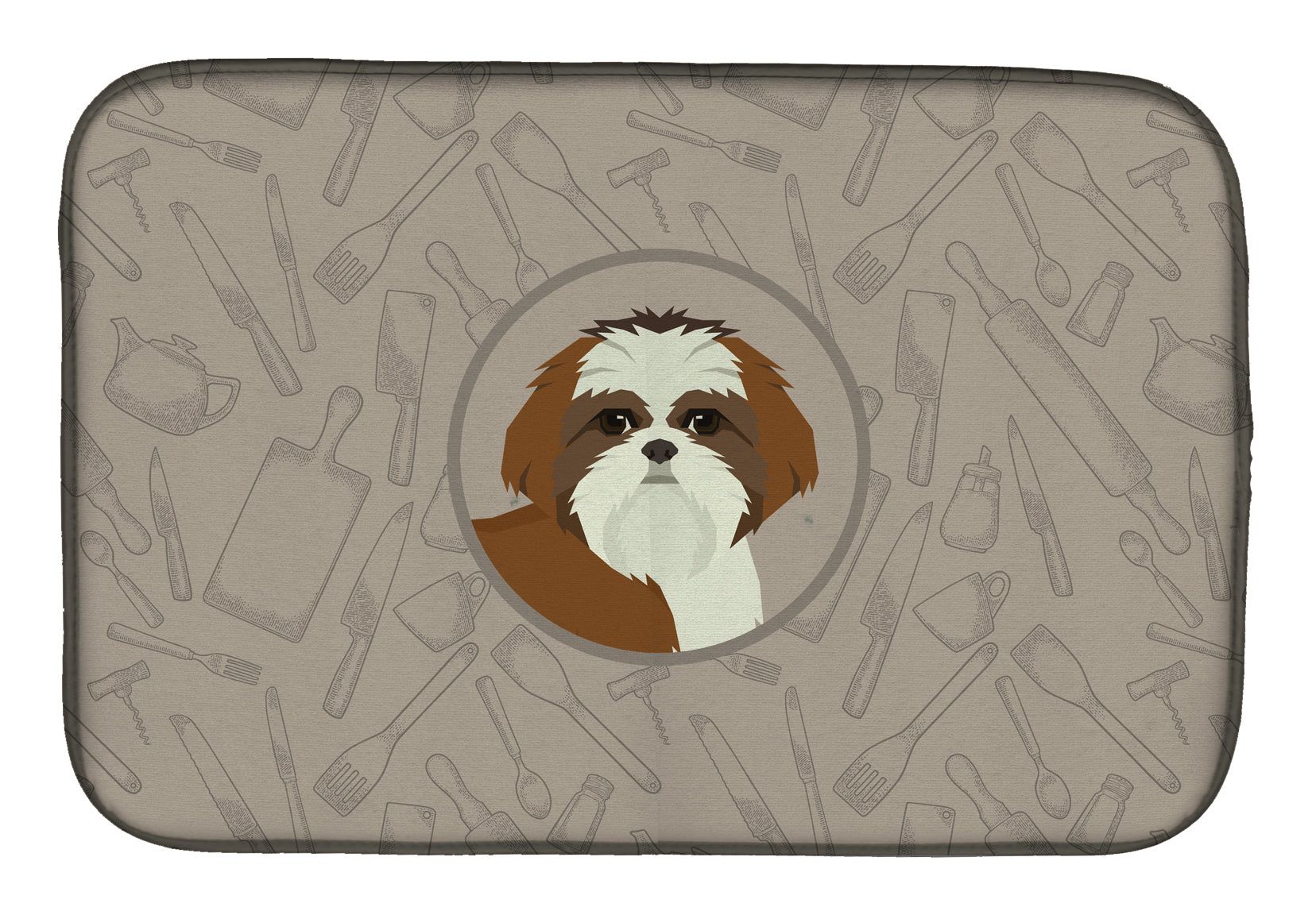 Shih Tzu In the Kitchen Dish Drying Mat CK2210DDM  the-store.com.