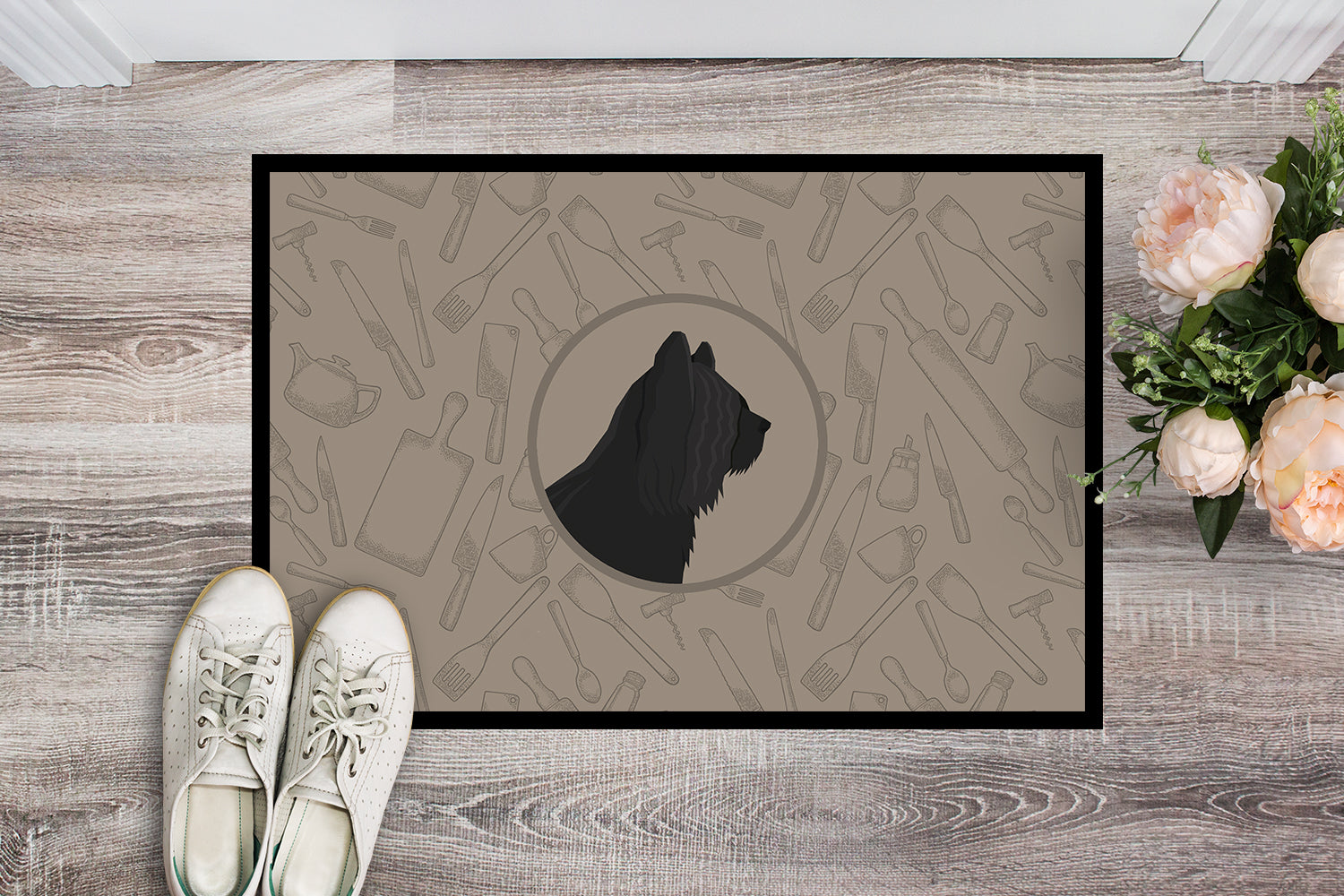 Skye Terrier In the Kitchen Indoor or Outdoor Mat 18x27 CK2211MAT - the-store.com