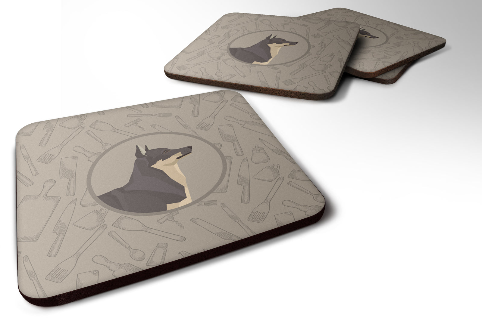 Swedish Vallhund In the Kitchen Foam Coaster Set of 4 CK2213FC - the-store.com