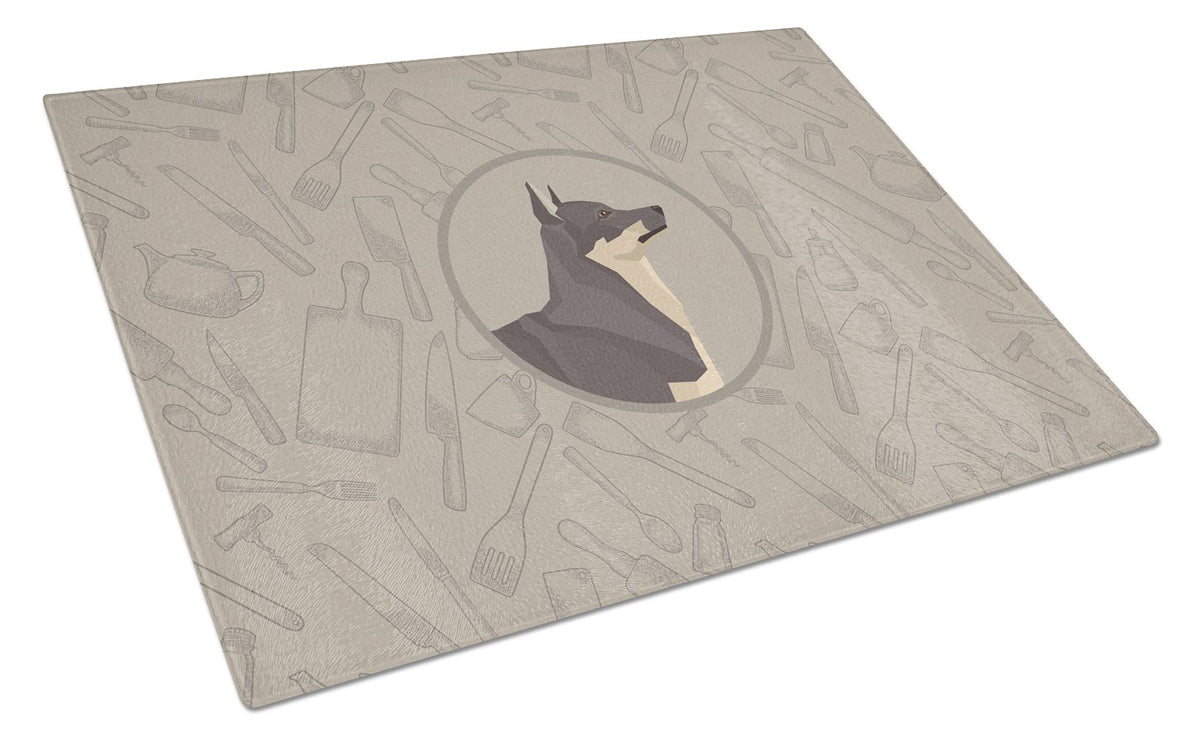 Swedish Vallhund In the Kitchen Glass Cutting Board Large CK2213LCB by Caroline&#39;s Treasures