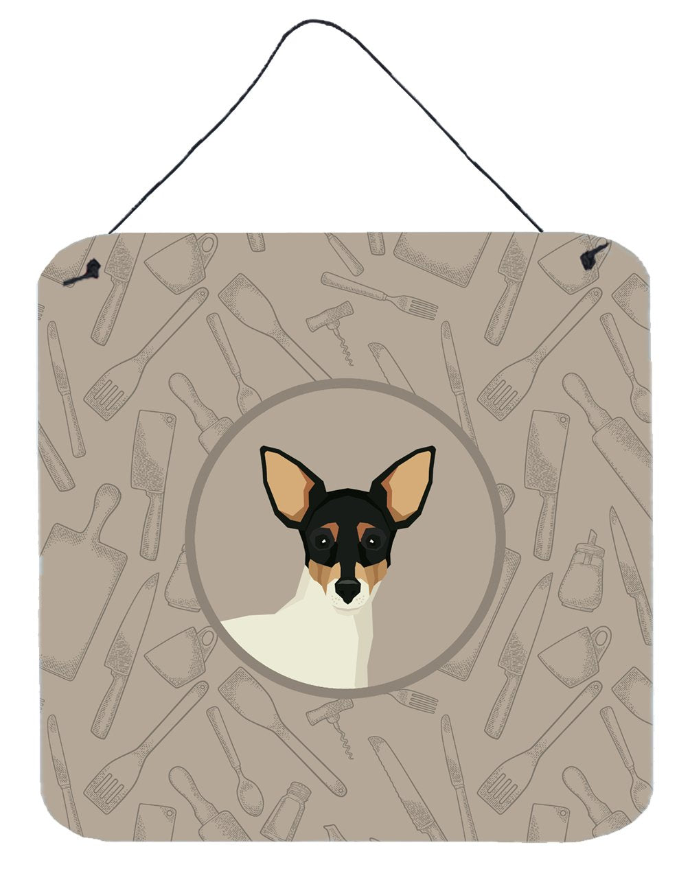 Toy Fox Terrier In the Kitchen Wall or Door Hanging Prints CK2214DS66 by Caroline's Treasures