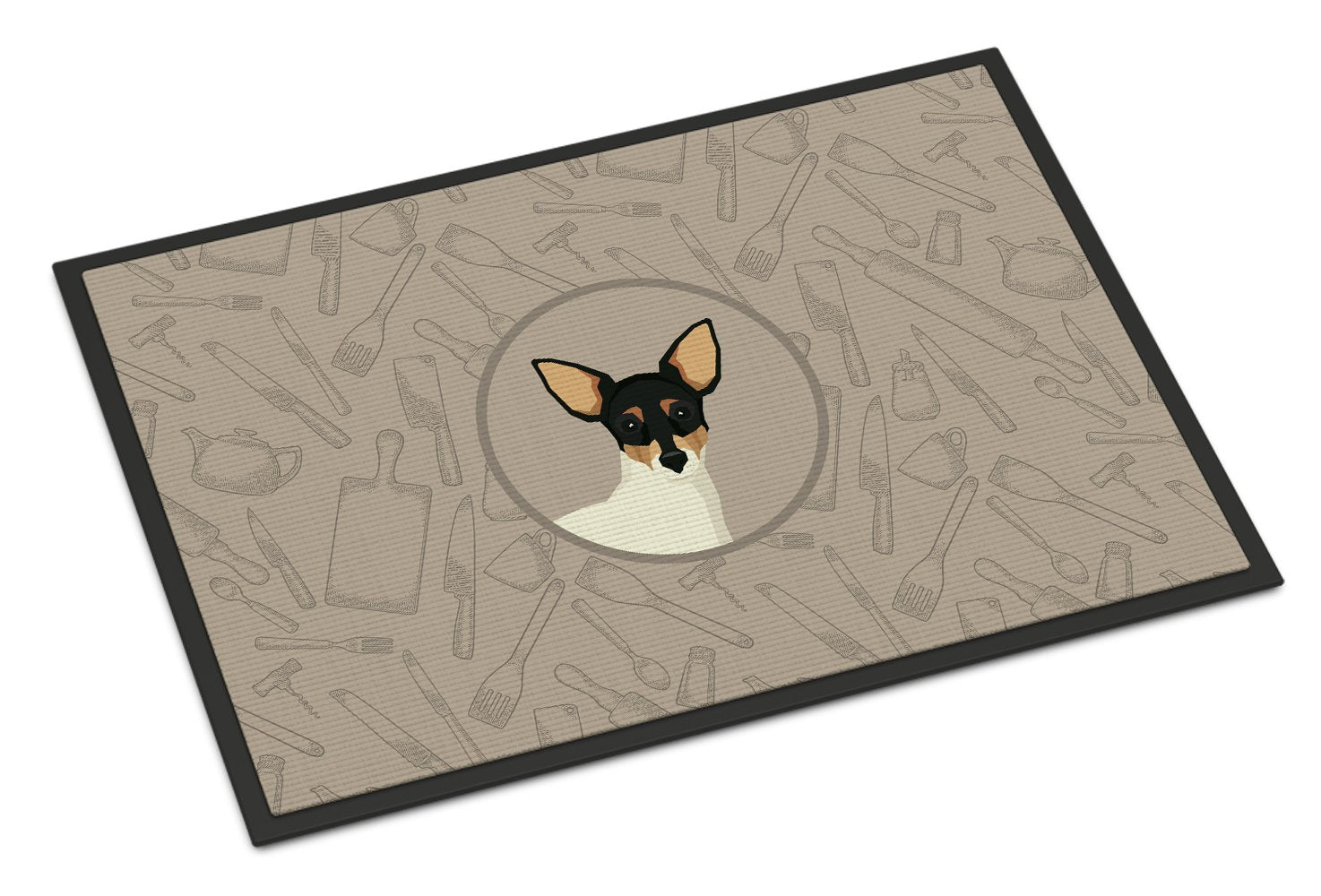 Toy Fox Terrier In the Kitchen Indoor or Outdoor Mat 24x36 CK2214JMAT by Caroline's Treasures