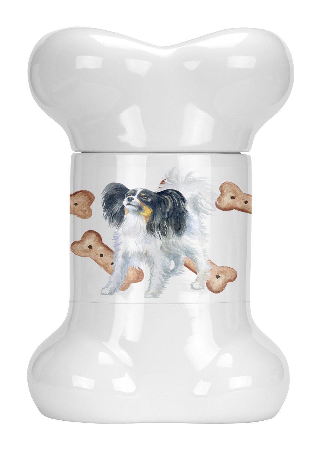 Papillon Bone Shaped Treat Jar CK2237BSTJ by Caroline&#39;s Treasures