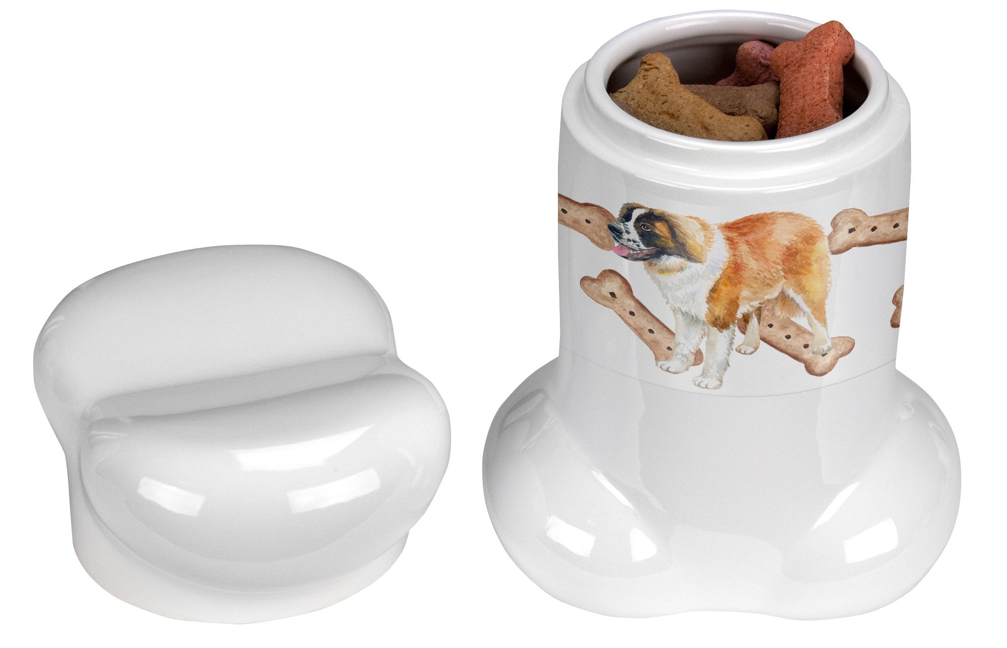 Saint Bernard Bone Shaped Treat Jar CK2259BSTJ by Caroline's Treasures