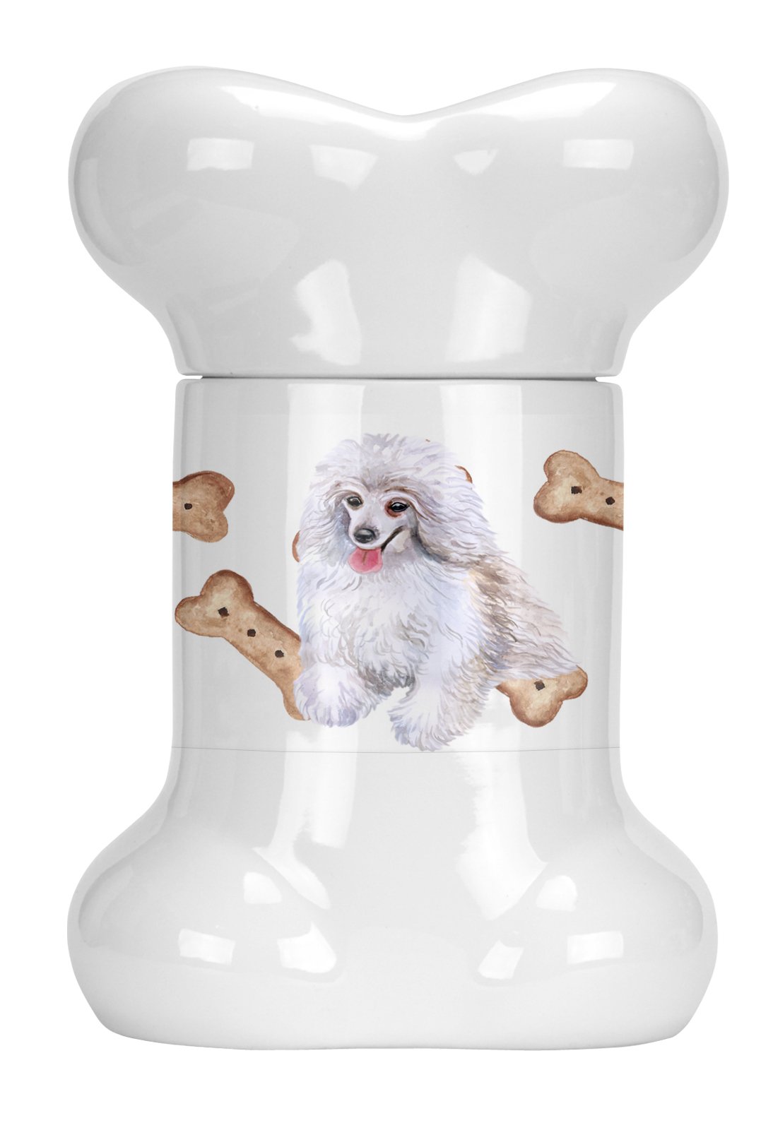 Medium White Poodle Bone Shaped Treat Jar CK2263BSTJ by Caroline's Treasures