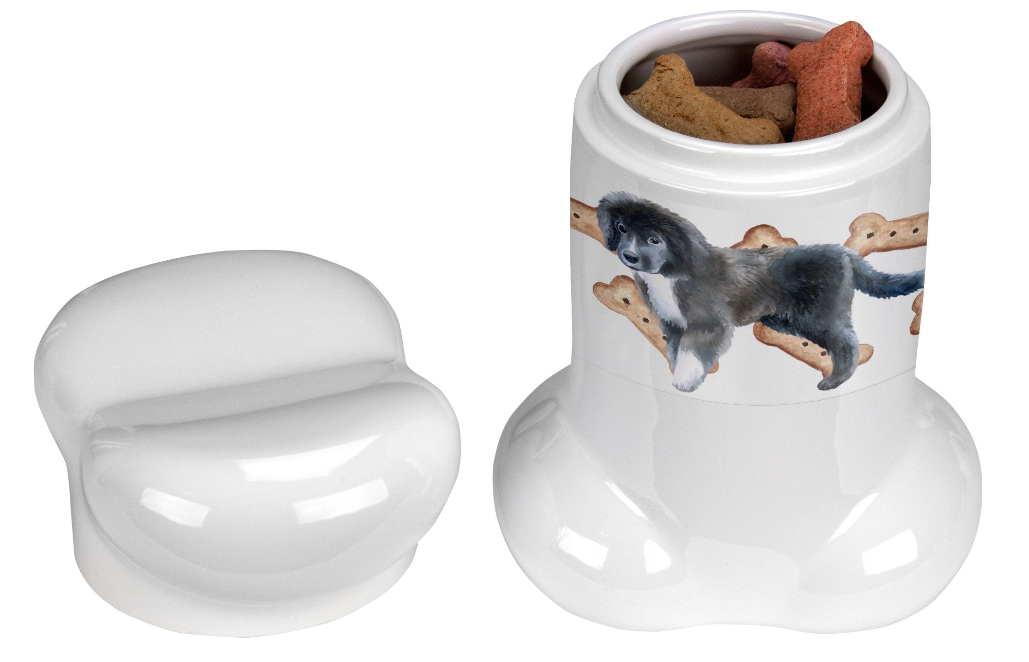 Newfoundland Puppy Bone Shaped Treat Jar CK2279BSTJ by Caroline's Treasures