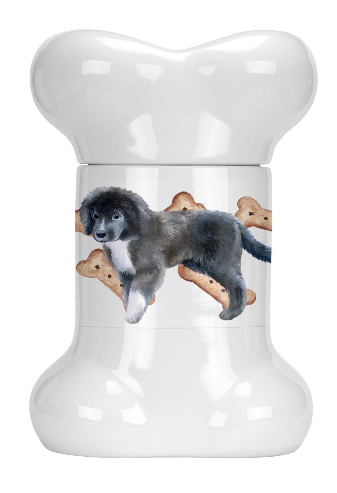 Newfoundland Puppy Bone Shaped Treat Jar CK2279BSTJ by Caroline's Treasures