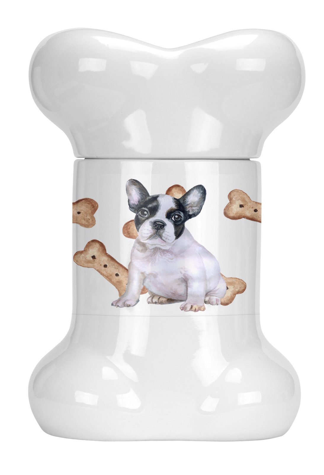 French Bulldog Black White Bone Shaped Treat Jar CK2290BSTJ by Caroline&#39;s Treasures