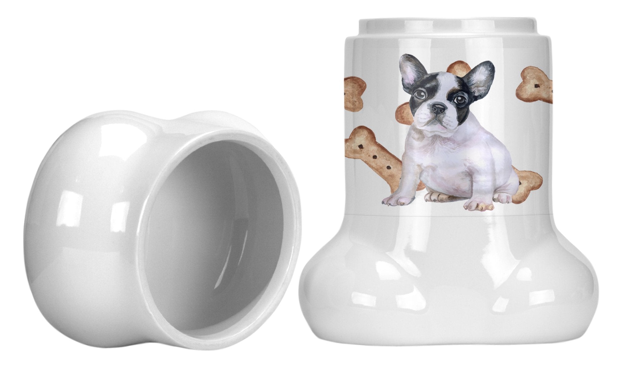 French Bulldog Black White Bone Shaped Treat Jar CK2290BSTJ by Caroline's Treasures