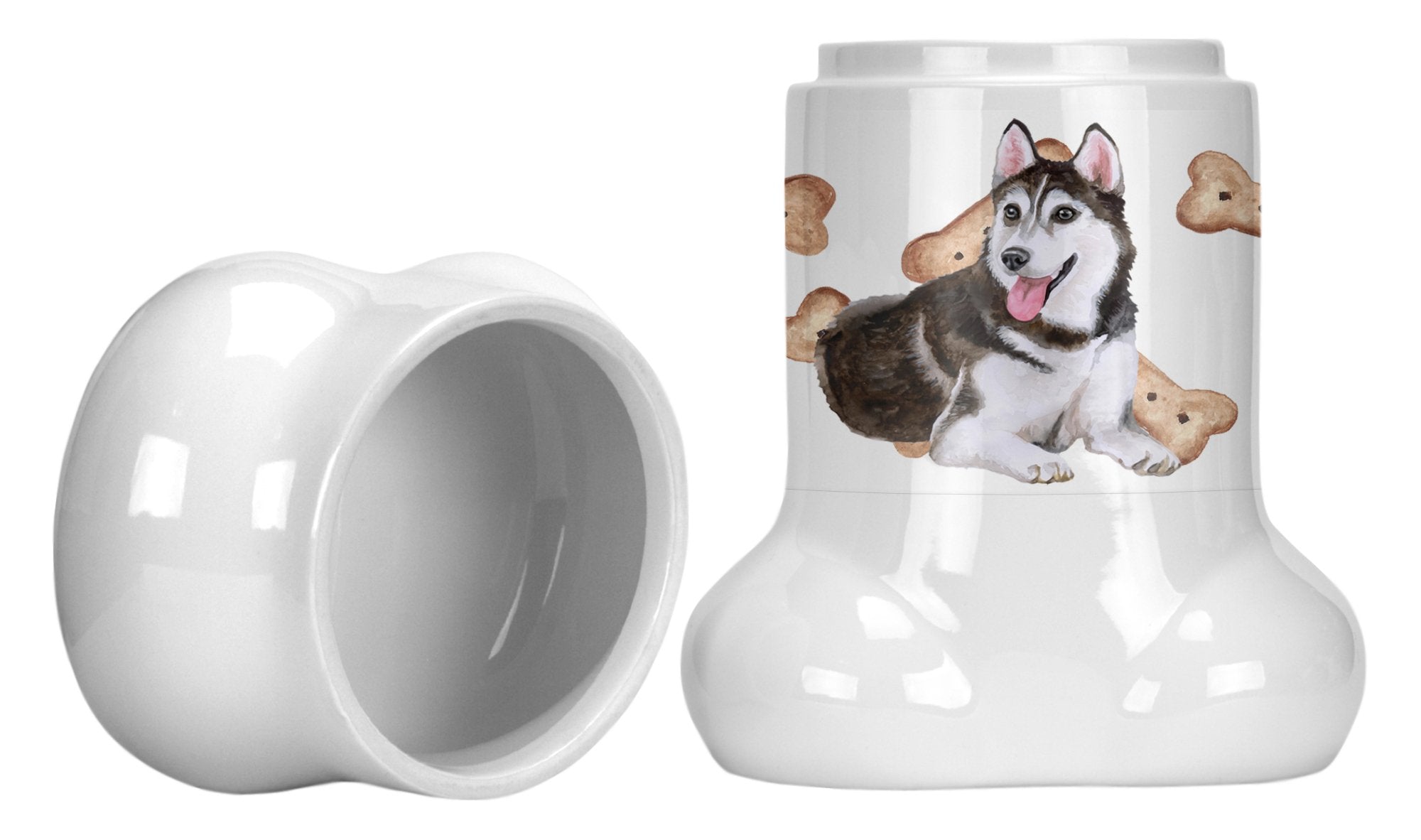 Siberian Husky #2 Bone Shaped Treat Jar CK2292BSTJ by Caroline's Treasures