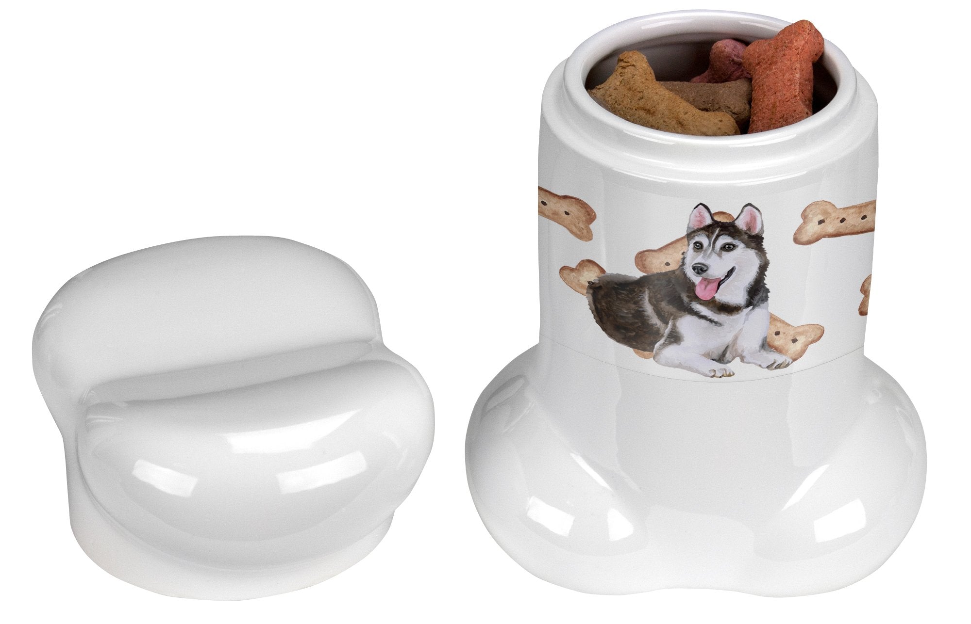 Siberian Husky #2 Bone Shaped Treat Jar CK2292BSTJ by Caroline's Treasures