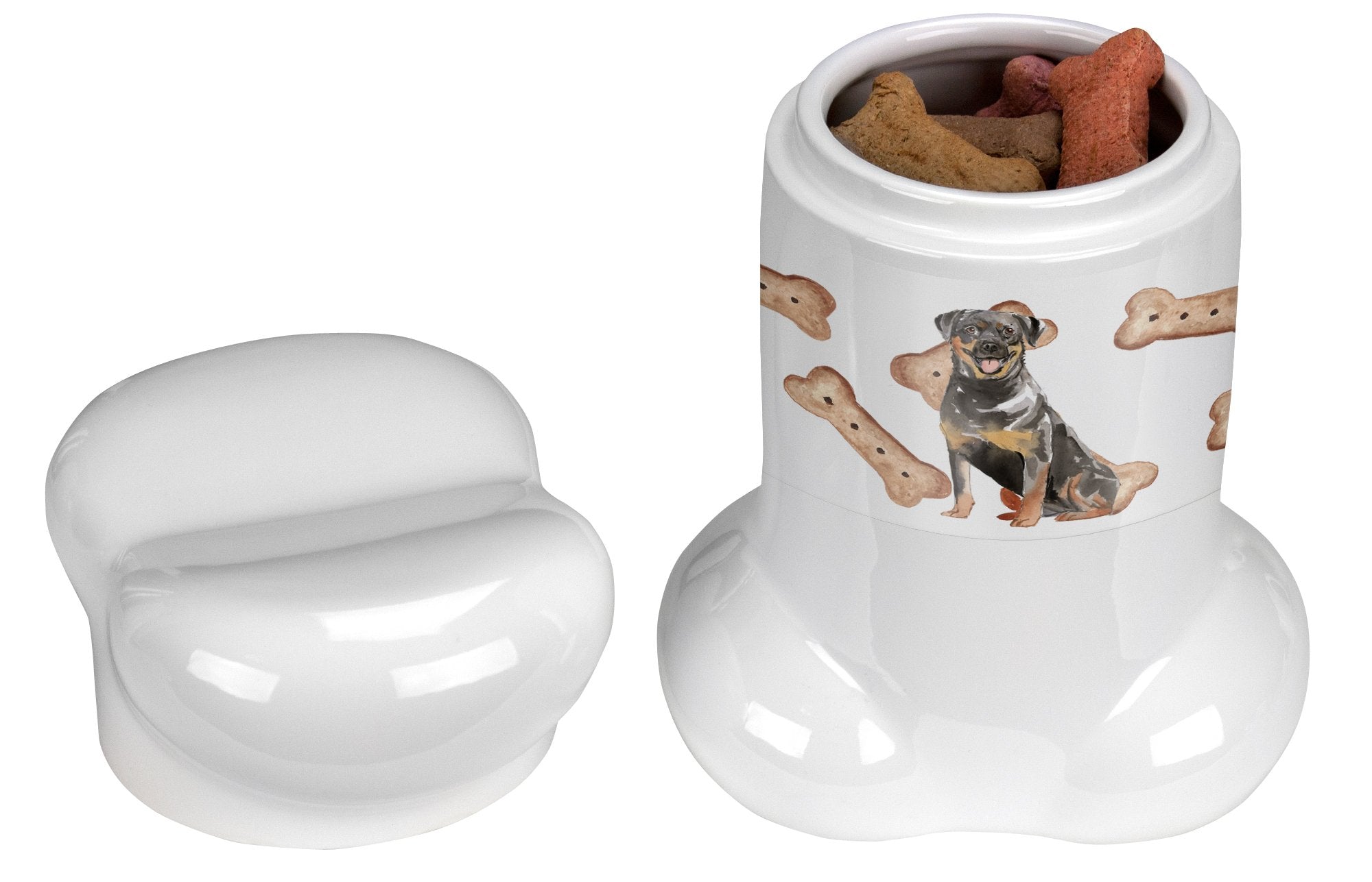 Rottweiler Bone Shaped Treat Jar CK2326BSTJ by Caroline's Treasures