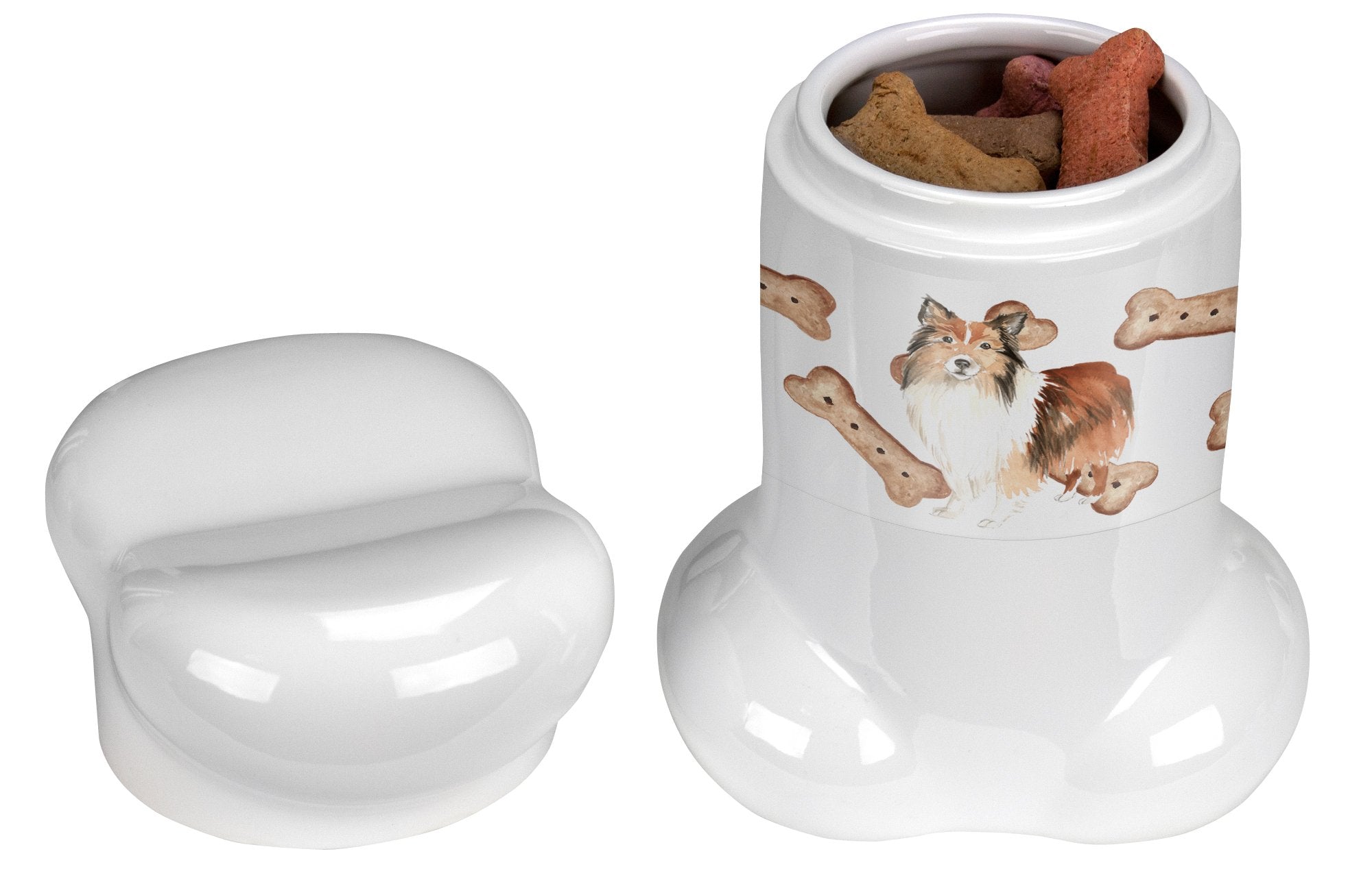 Sheltie Bone Shaped Treat Jar CK2330BSTJ by Caroline's Treasures