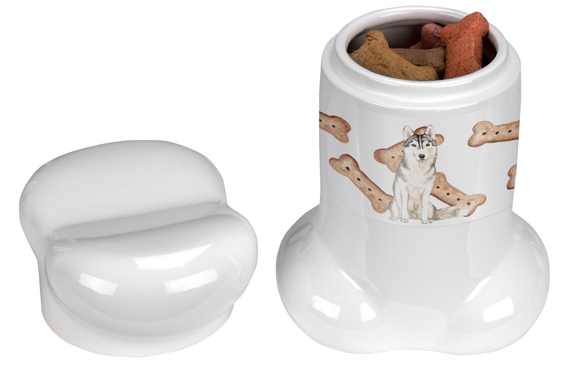 Siberian Husky Bone Shaped Treat Jar CK2333BSTJ by Caroline's Treasures