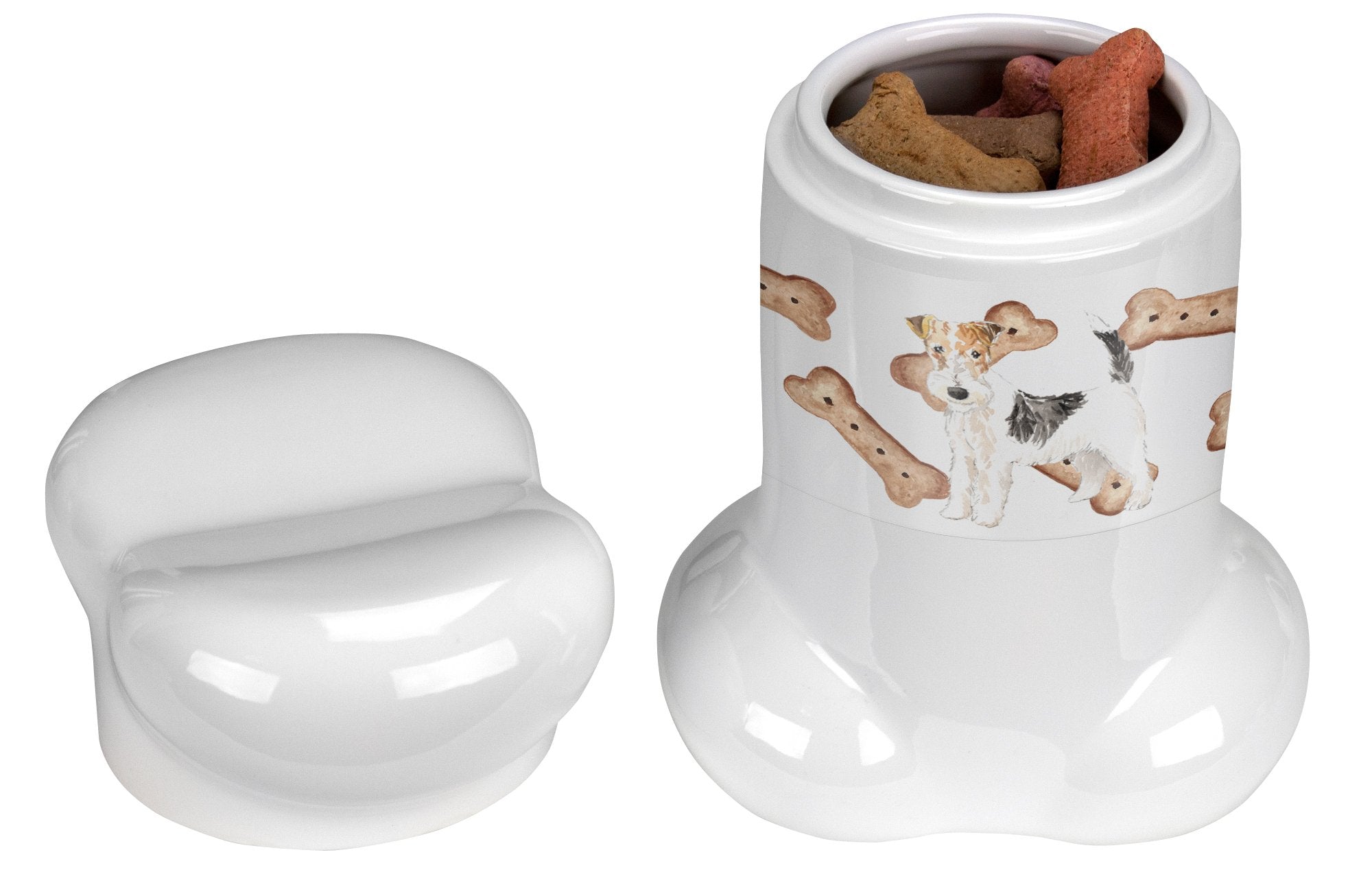 Fox Terrier Bone Shaped Treat Jar CK2339BSTJ by Caroline's Treasures