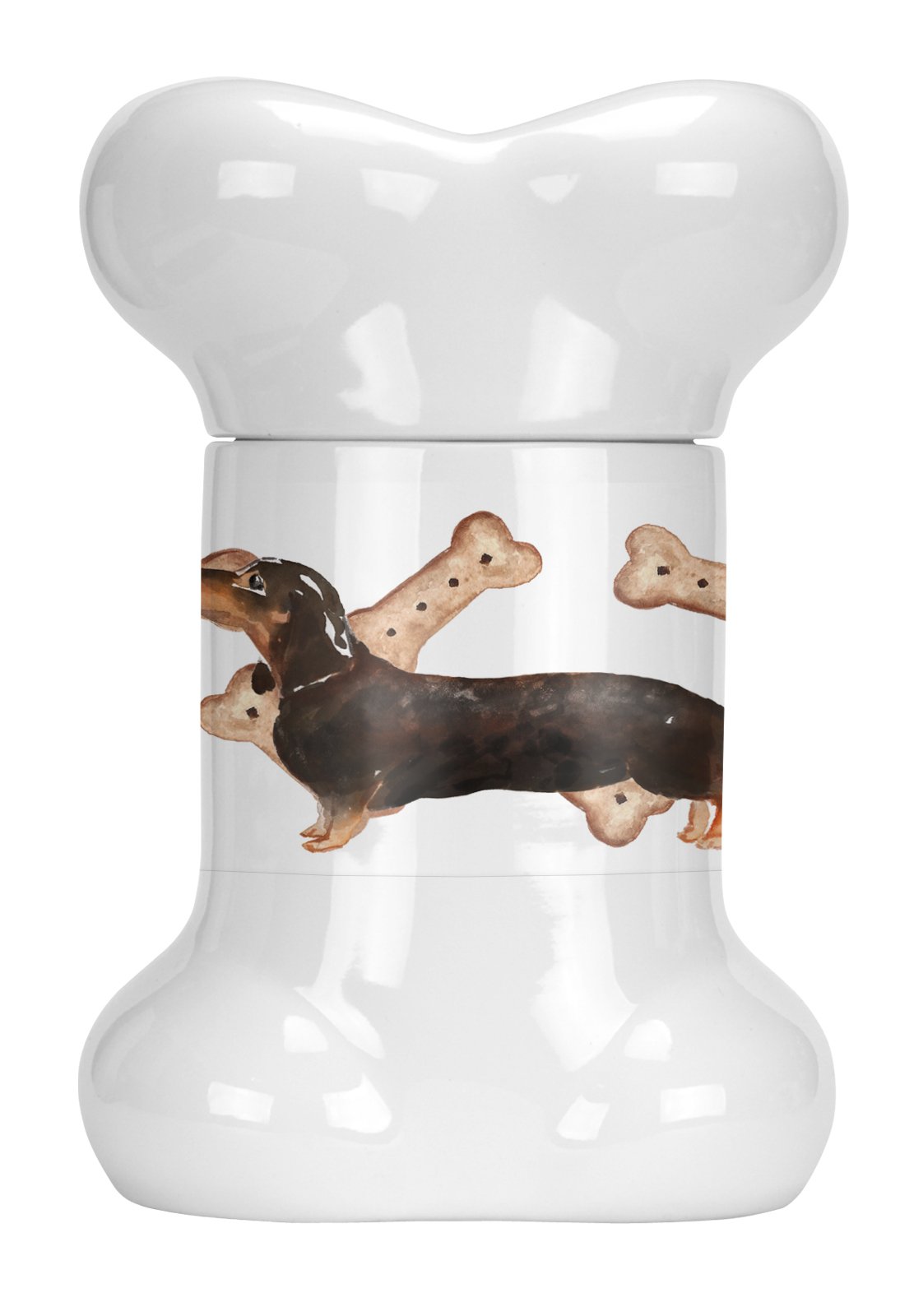 Black and Tan Dachshund Bone Shaped Treat Jar CK2342BSTJ by Caroline's Treasures