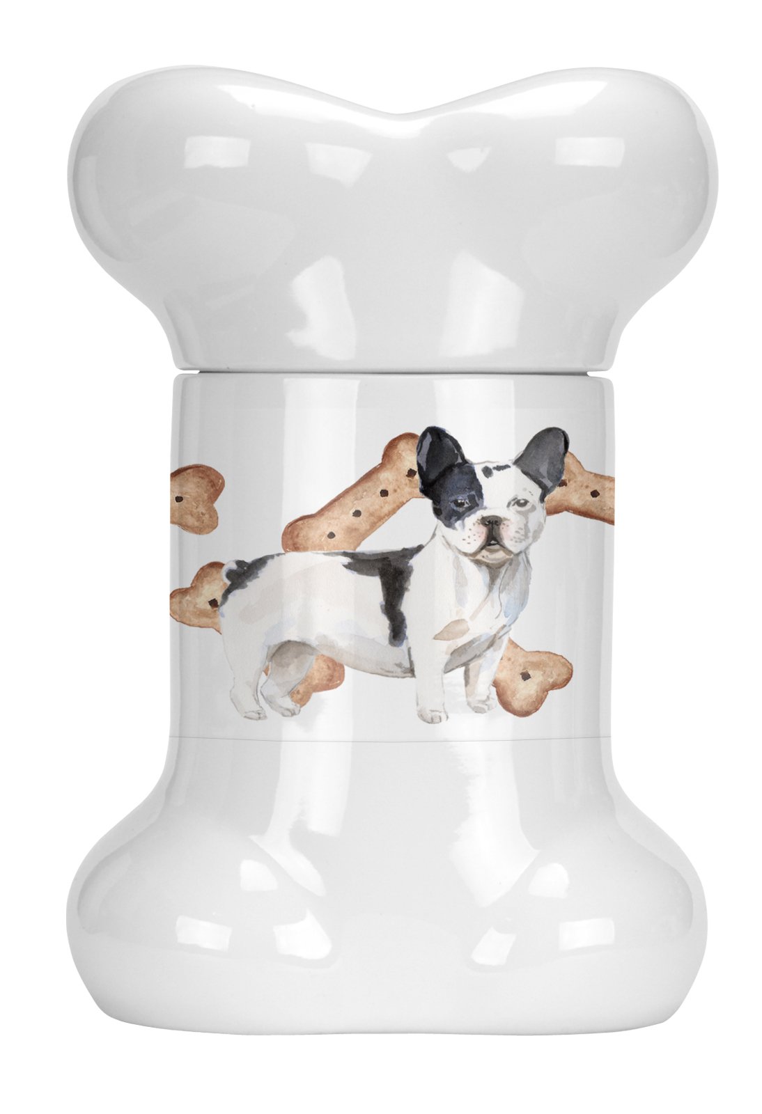 Black and White French Bulldog Bone Shaped Treat Jar CK2343BSTJ by Caroline's Treasures