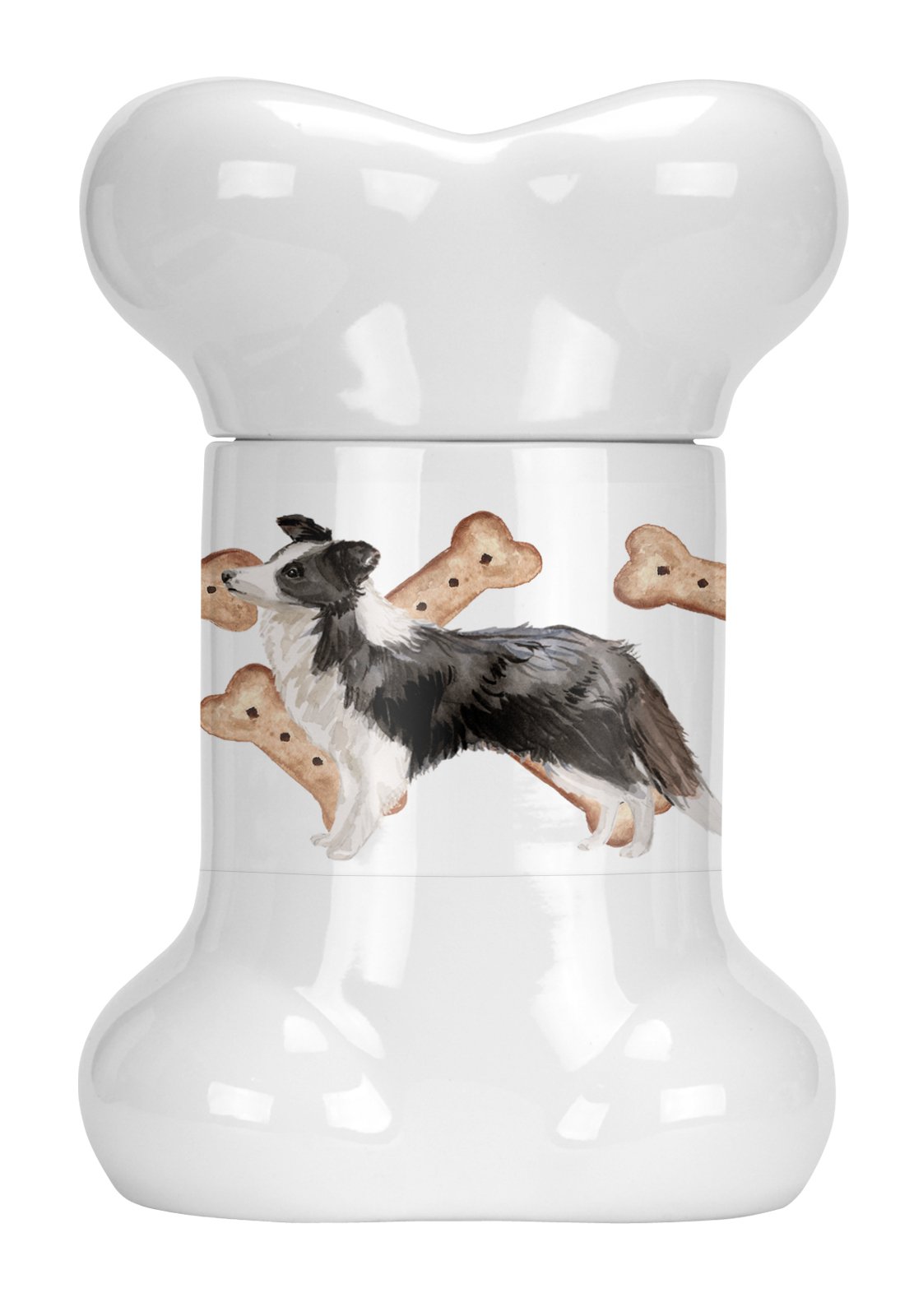 Border Collie Bone Shaped Treat Jar CK2344BSTJ by Caroline&#39;s Treasures