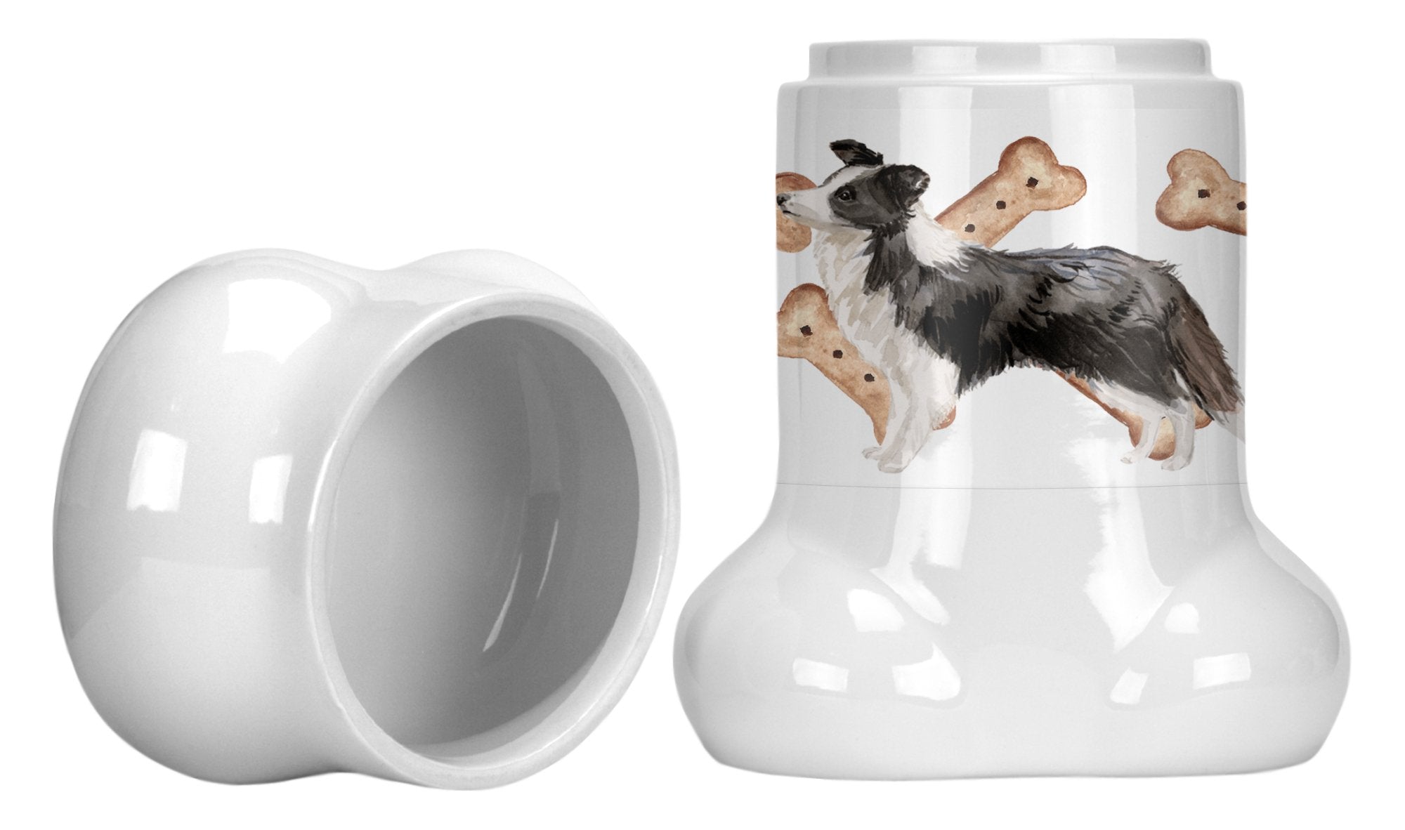 Border Collie Bone Shaped Treat Jar CK2344BSTJ by Caroline's Treasures