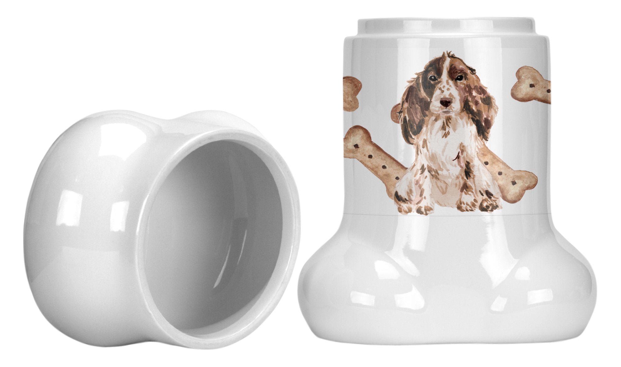 Brown Parti Cocker Spaniel Bone Shaped Treat Jar CK2346BSTJ by Caroline's Treasures