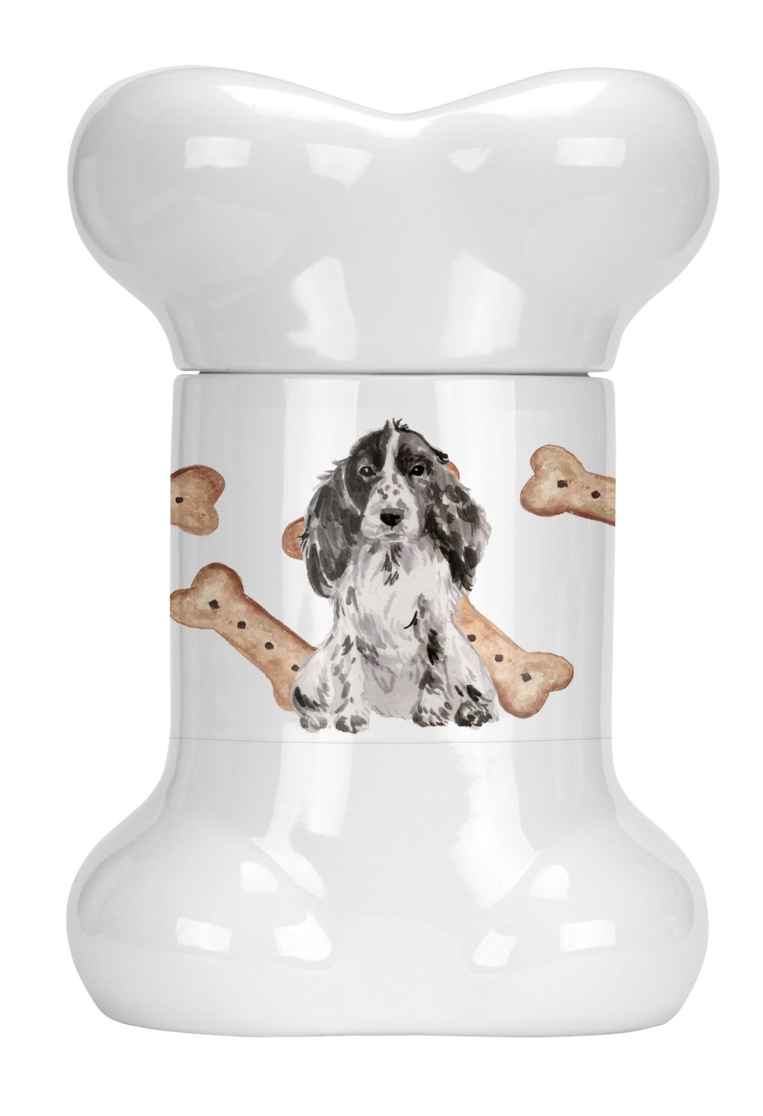 Black Parti Cocker Spaniel Bone Shaped Treat Jar CK2349BSTJ by Caroline's Treasures