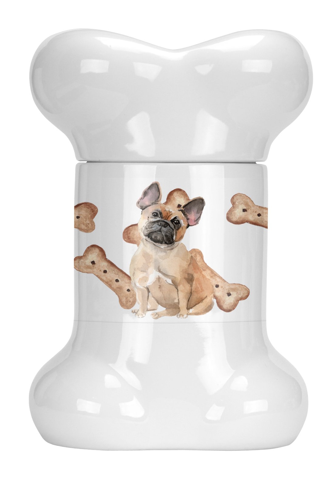 Fawn French Bulldog Bone Shaped Treat Jar CK2353BSTJ by Caroline's Treasures