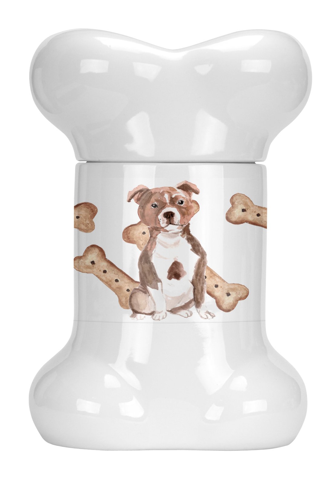 Staffordshire Bull Terrier Bone Shaped Treat Jar CK2363BSTJ by Caroline's Treasures