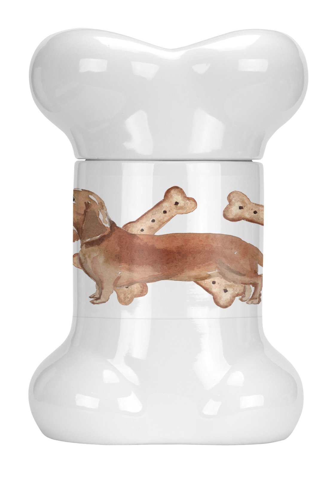 Tan Dachshund Bone Shaped Treat Jar CK2364BSTJ by Caroline&#39;s Treasures