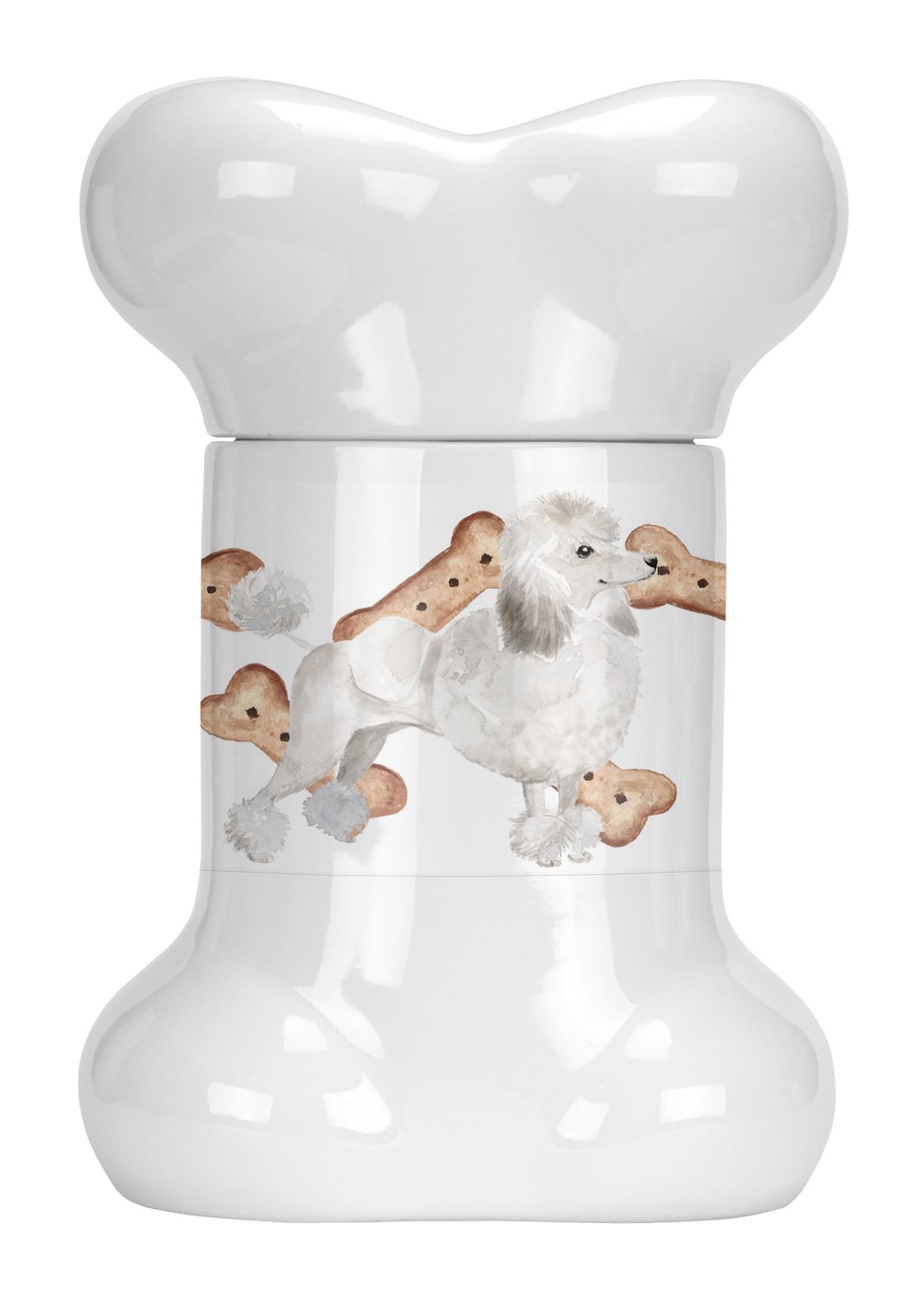 White Poodle Bone Shaped Treat Jar CK2365BSTJ by Caroline's Treasures