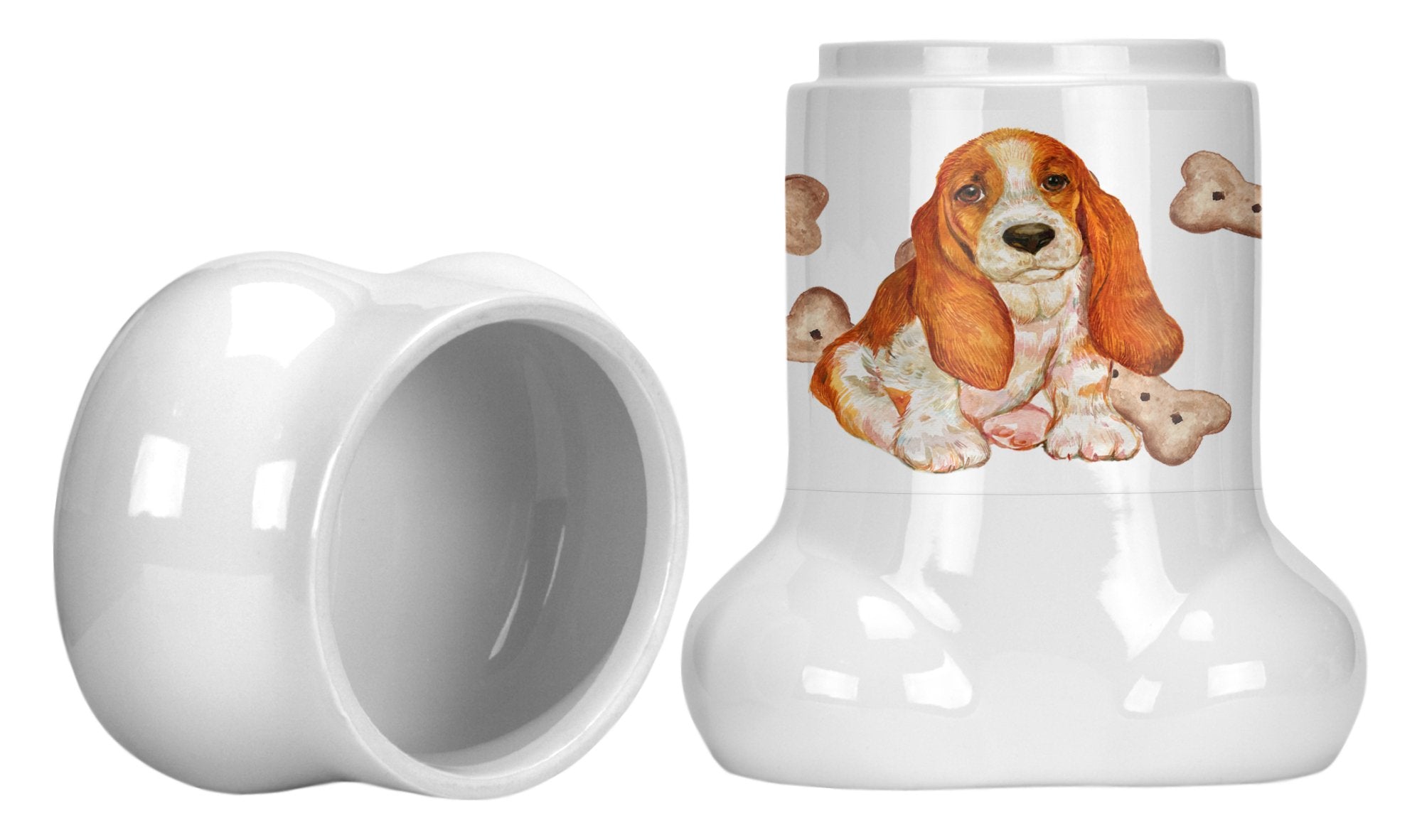 Basset Hound Puppy Bone Shaped Treat Jar CK2372BSTJ by Caroline's Treasures