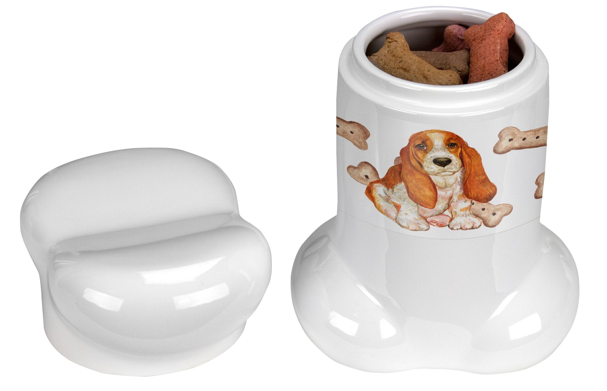 Basset Hound Puppy Bone Shaped Treat Jar CK2372BSTJ by Caroline's Treasures