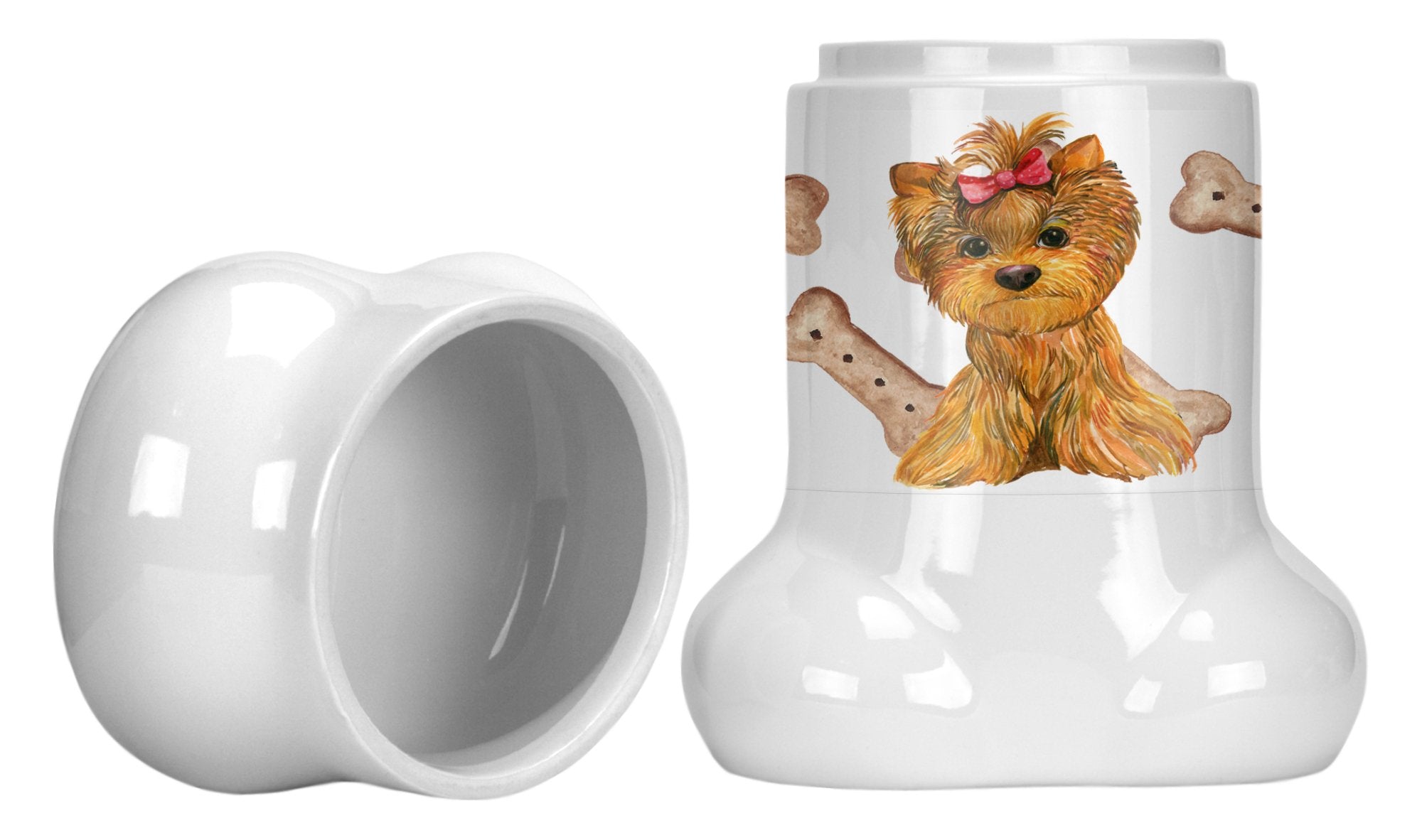 Yorkie Puppy Bone Shaped Treat Jar CK2374BSTJ by Caroline's Treasures