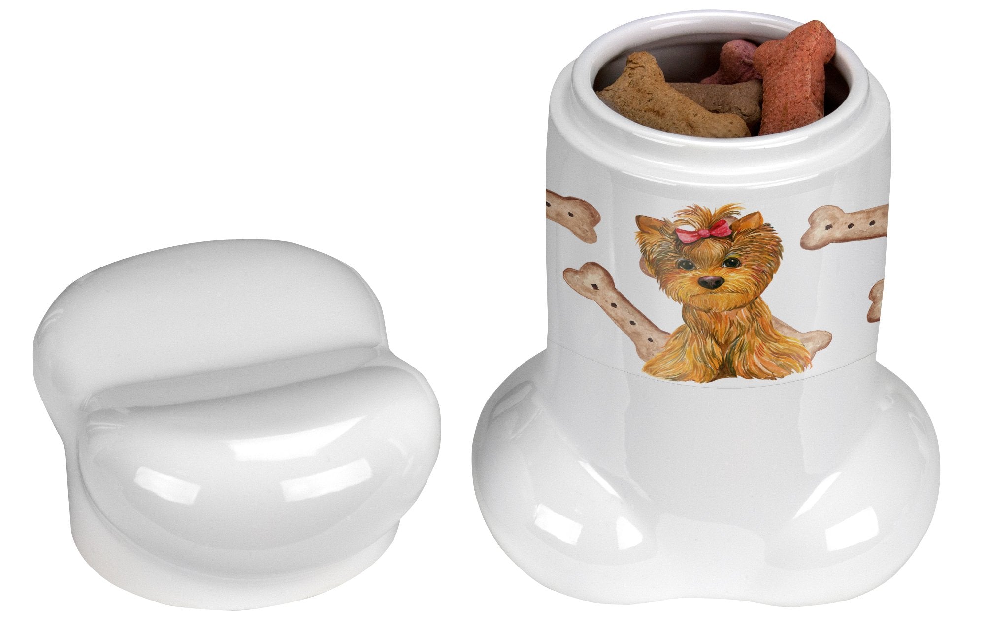 Yorkie Puppy Bone Shaped Treat Jar CK2374BSTJ by Caroline's Treasures