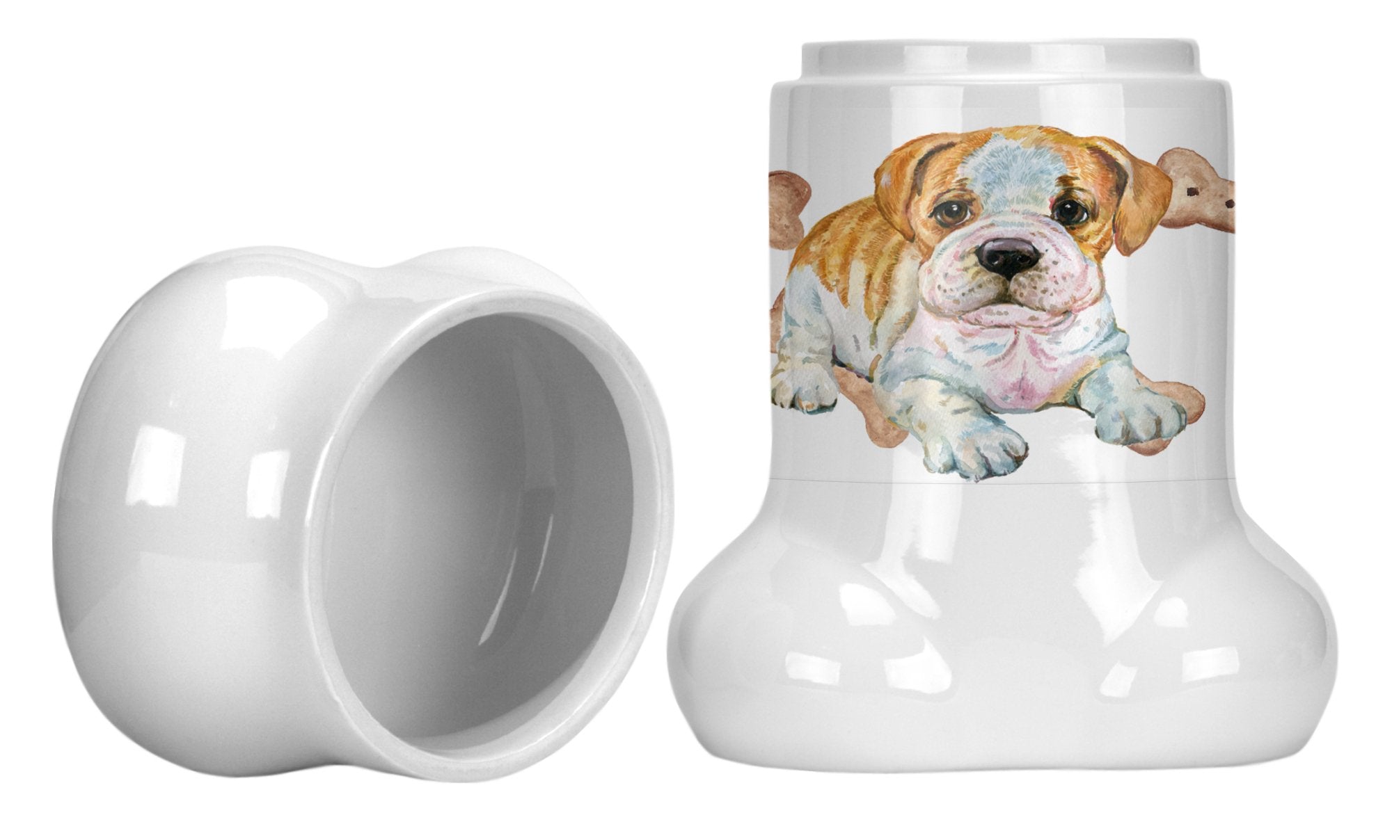 English Bulldog Puppy Bone Shaped Treat Jar CK2376BSTJ by Caroline's Treasures