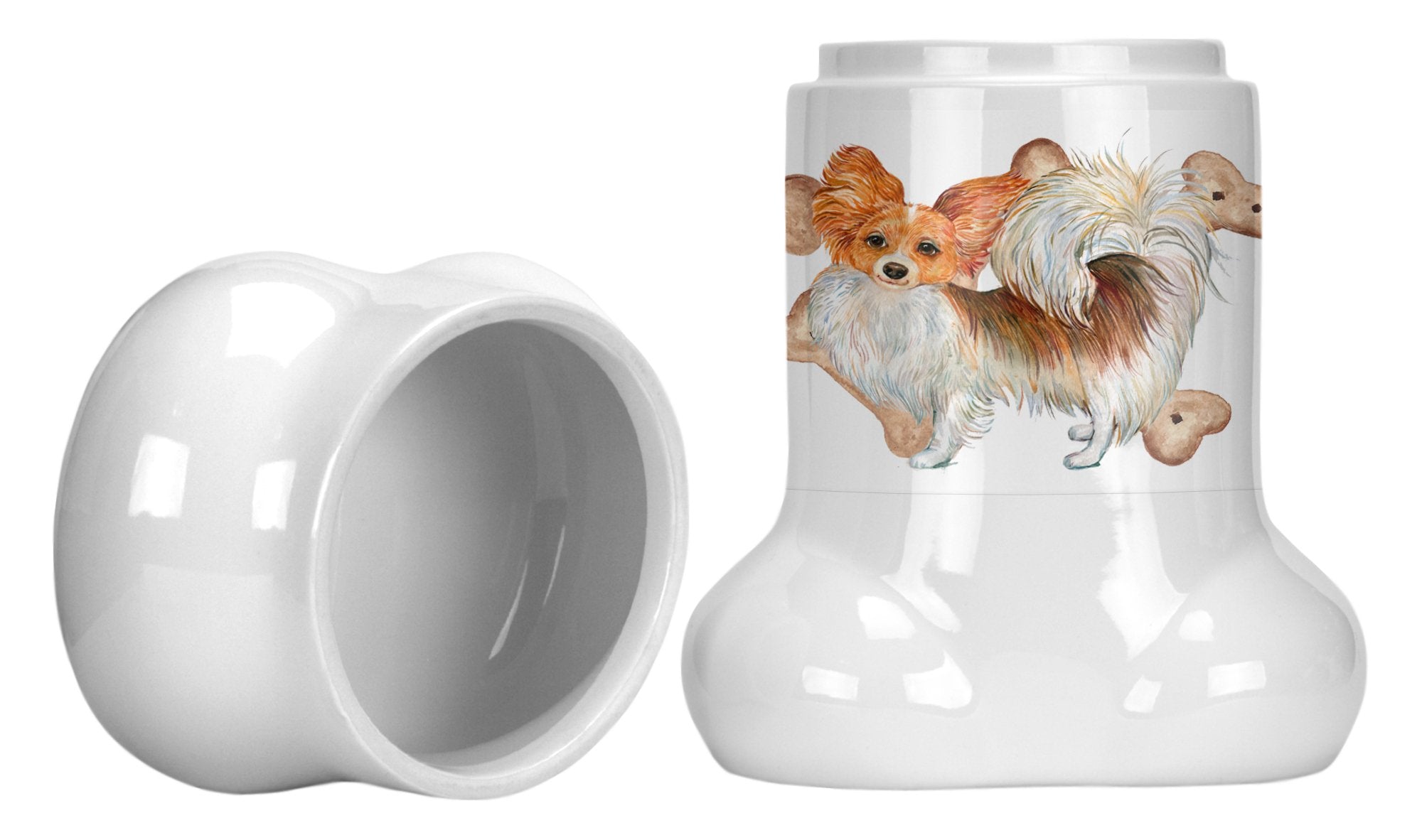 Papillon Puppy Bone Shaped Treat Jar CK2377BSTJ by Caroline's Treasures