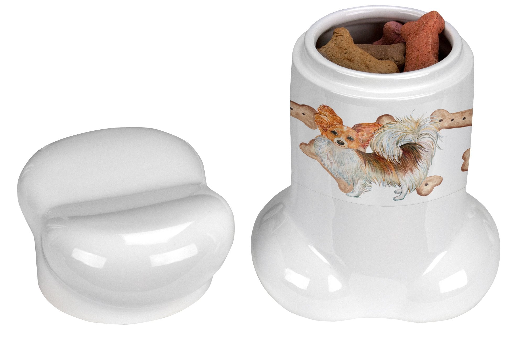 Papillon Puppy Bone Shaped Treat Jar CK2377BSTJ by Caroline's Treasures