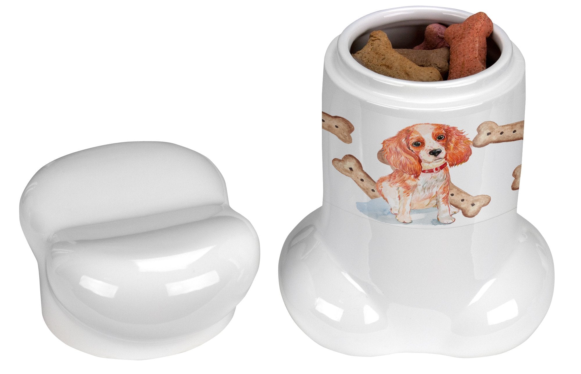 Cavalier Puppy Bone Shaped Treat Jar CK2380BSTJ by Caroline's Treasures