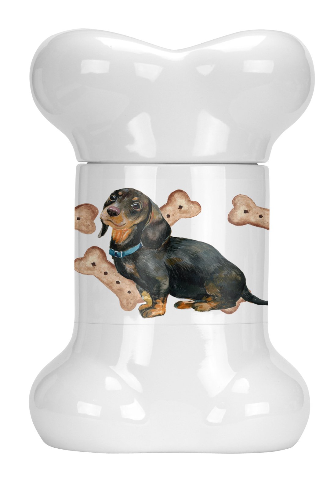 Black and Tan Dachshund Puppy Bone Shaped Treat Jar CK2382BSTJ by Caroline's Treasures