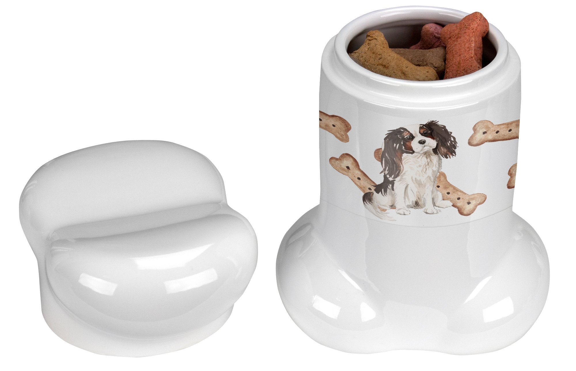 Cavalier King Charles Spaniel Tricolor Bone Shaped Treat Jar CK2391BSTJ by Caroline's Treasures