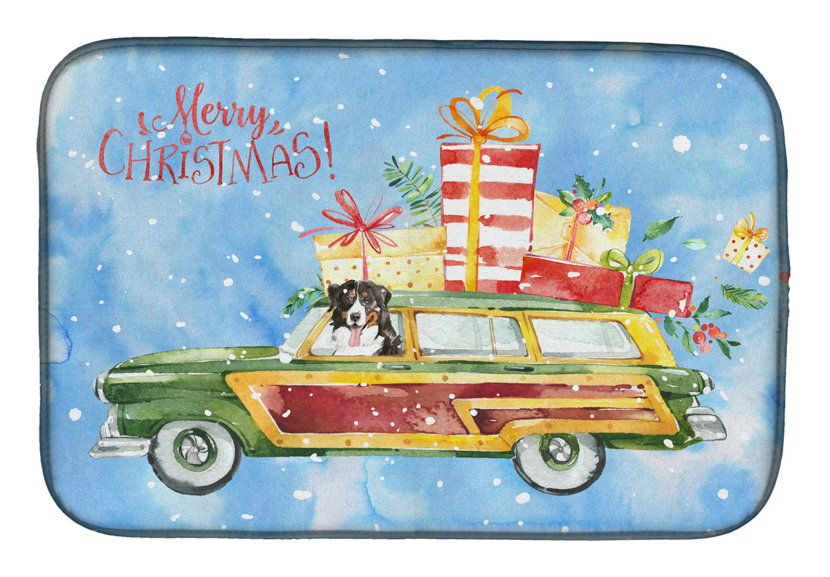 Merry Christmas Bernese Mountain Dog Dish Drying Mat CK2394DDM  the-store.com.