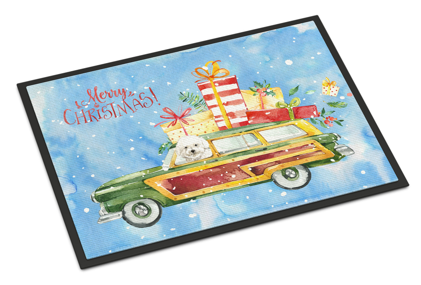 Merry Christmas Bichon Frisé Indoor or Outdoor Mat 18x27 CK2395MAT - the-store.com