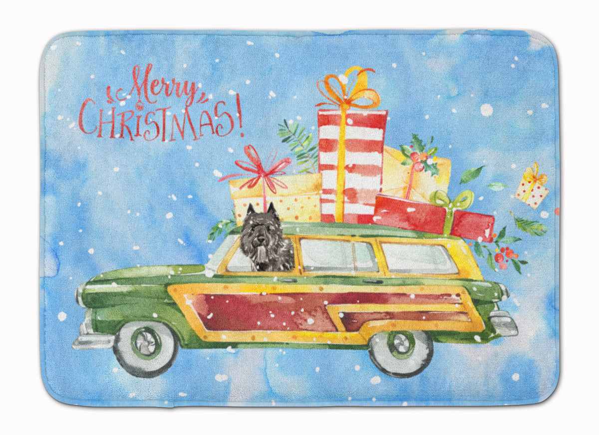 Merry Christmas Bouvier des Flandres Machine Washable Memory Foam Mat CK2398RUG - the-store.com