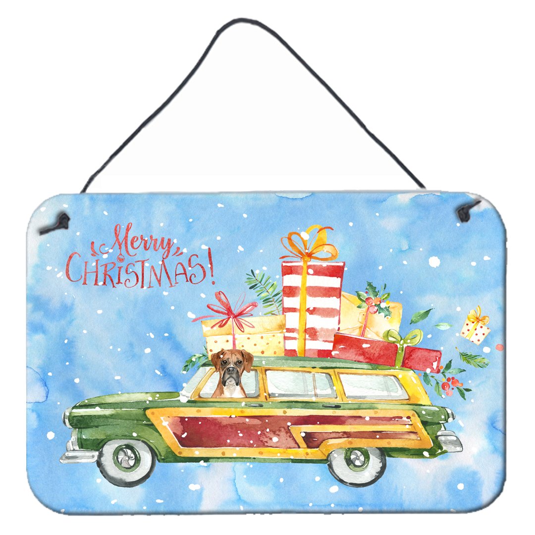 Merry Christmas Boxer Wall or Door Hanging Prints CK2399DS812 by Caroline's Treasures