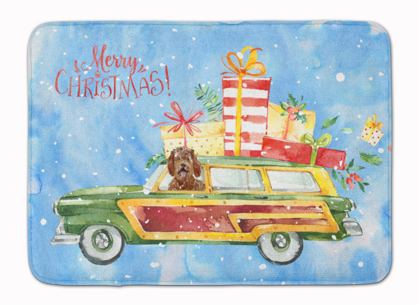 Merry Christmas Labradoodle Machine Washable Memory Foam Mat CK2411RUG - the-store.com