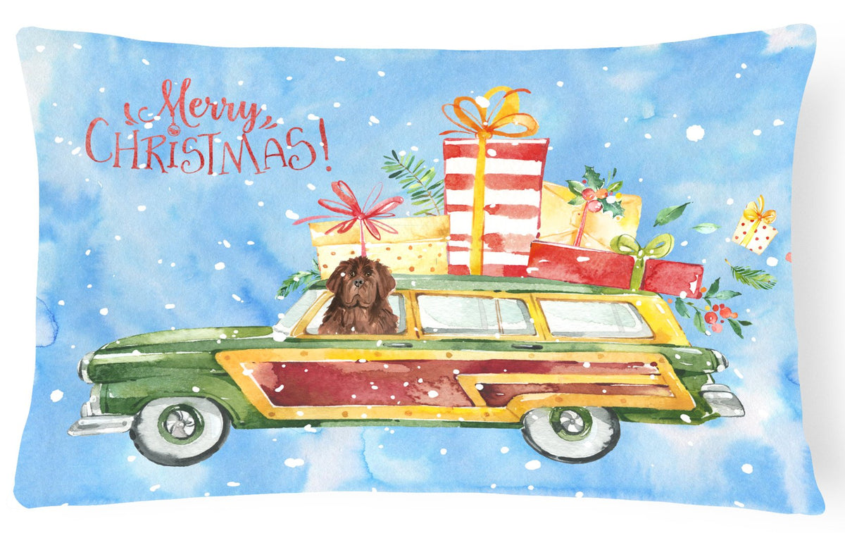 Merry Christmas Newfoundland Canvas Fabric Decorative Pillow CK2416PW1216 by Caroline&#39;s Treasures