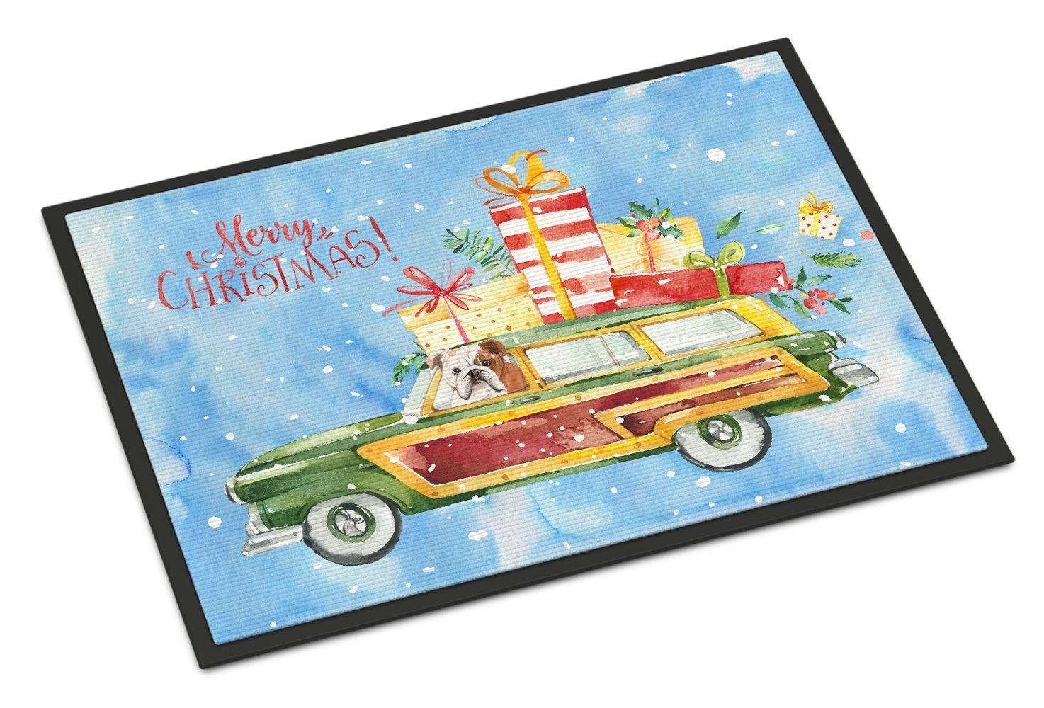 Merry Christmas English Bulldog Indoor or Outdoor Mat 24x36 CK2453JMAT by Caroline's Treasures